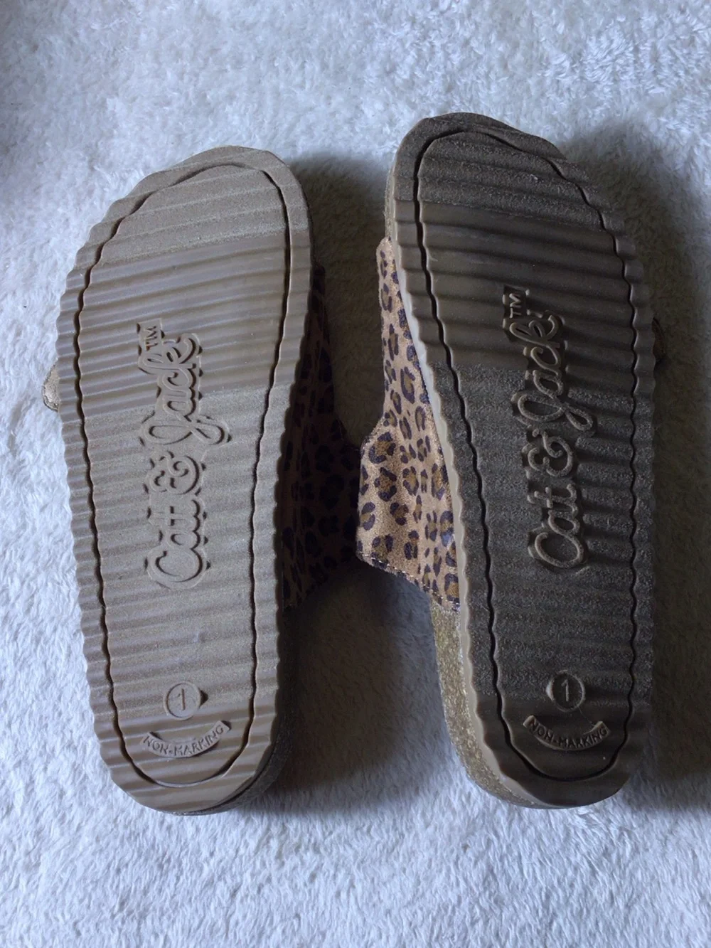 Cat & Jack Leopard Print Double-Buckle slip on Sandals